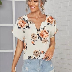 Floral Blouse Top Size Medium SHEIN
